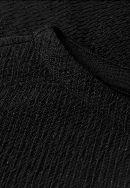 Glitzerndes Strukturshirt Black