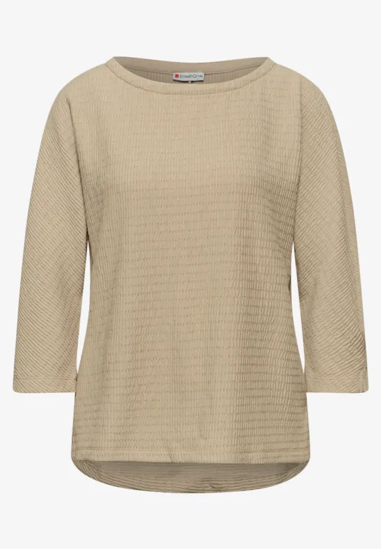 Glitzerndes Strukturshirt sanded beige