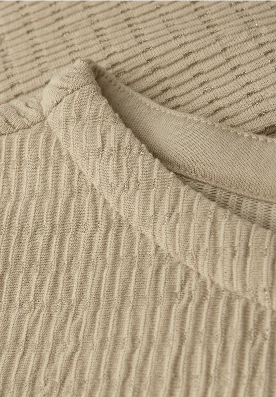 Glitzerndes Strukturshirt sanded beige