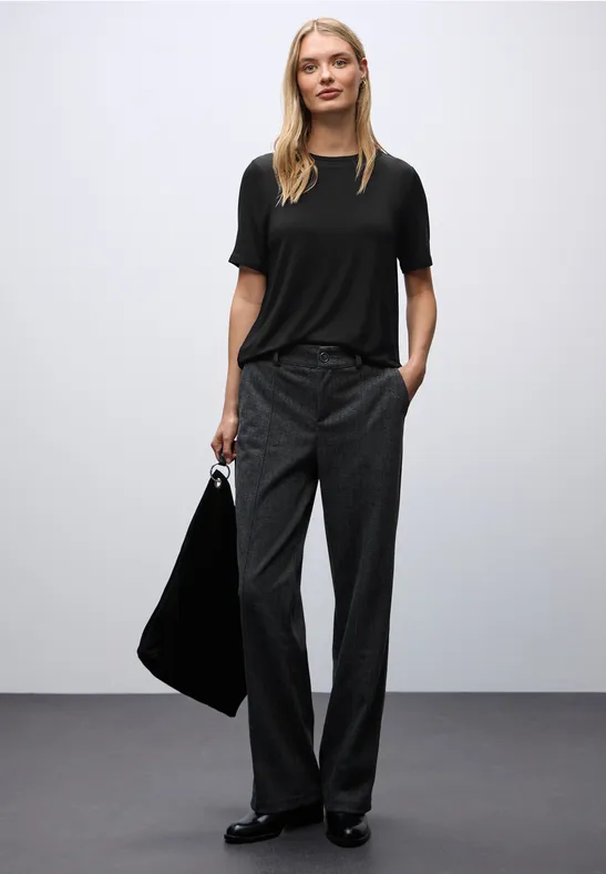 Shirt mit Chiffon-Detail Black