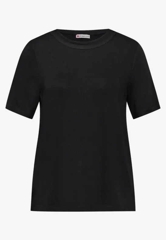 Shirt mit Chiffon-Detail Black