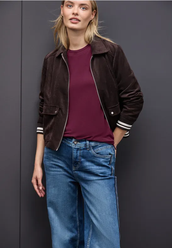 Shirt mit Chiffon-Detail noble red