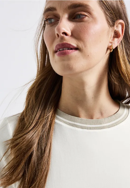 Shirt met geribd detail off white