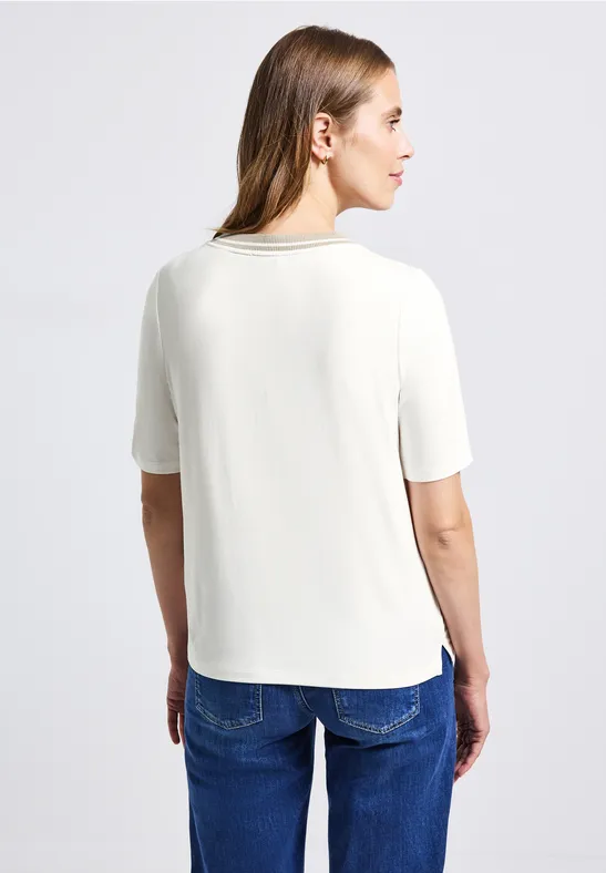 Shirt met geribd detail off white