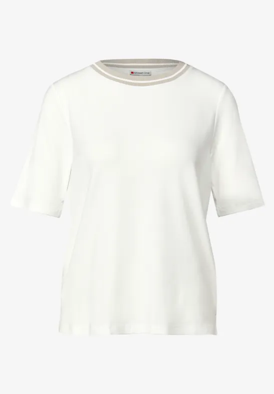Shirt met geribd detail off white
