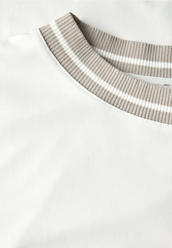 Shirt met geribd detail off white