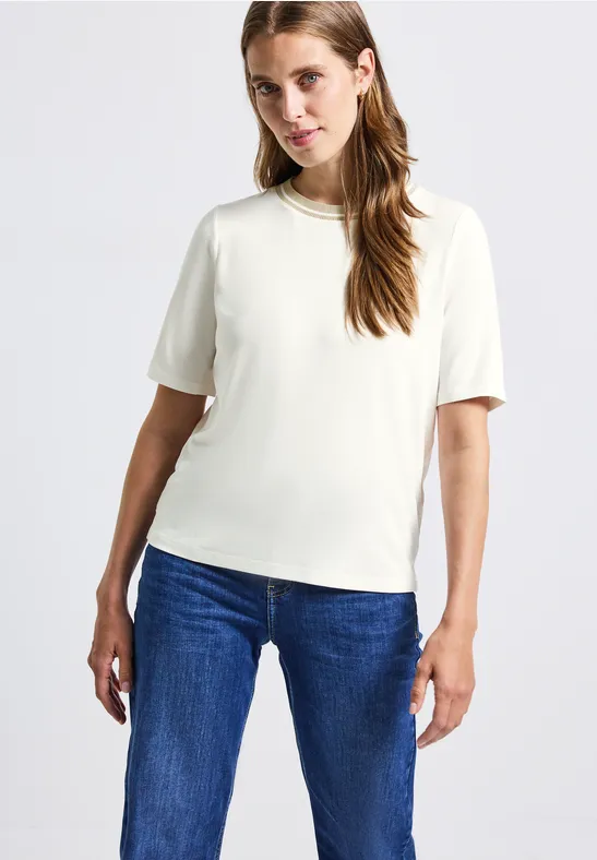 Shirt met geribd detail off white