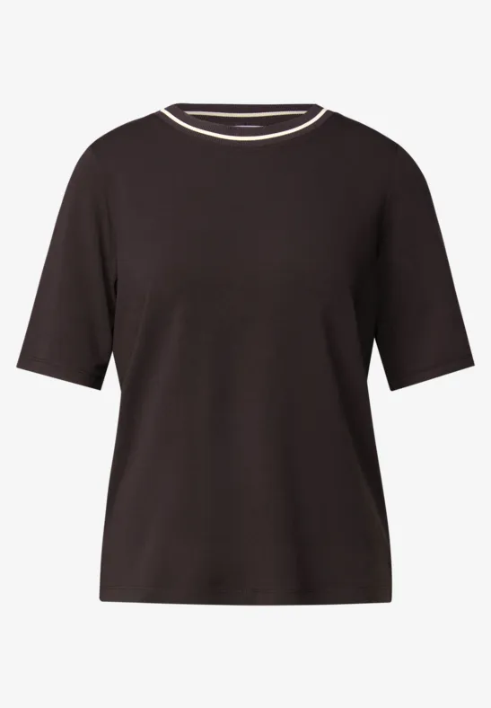 Shirt mit Rippdetail deep roast brown