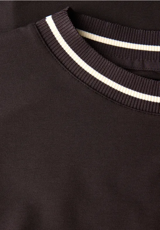 Shirt mit Rippdetail deep roast brown