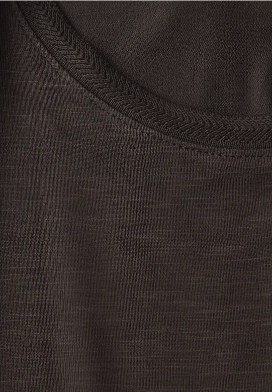 Shirt mit Dekotapes deep roast brown