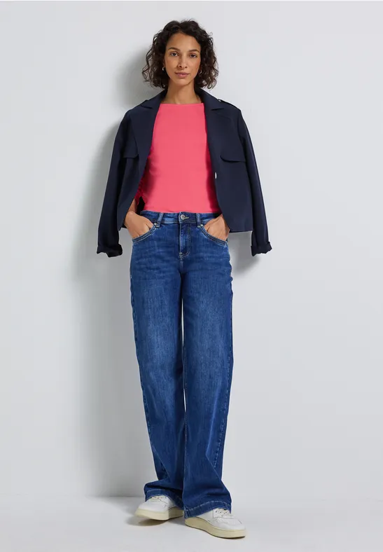 Basic onderzeeër shirt almond coral