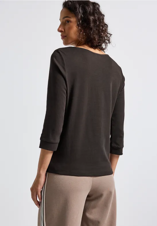 Basic onderzeeër shirt deep roast brown