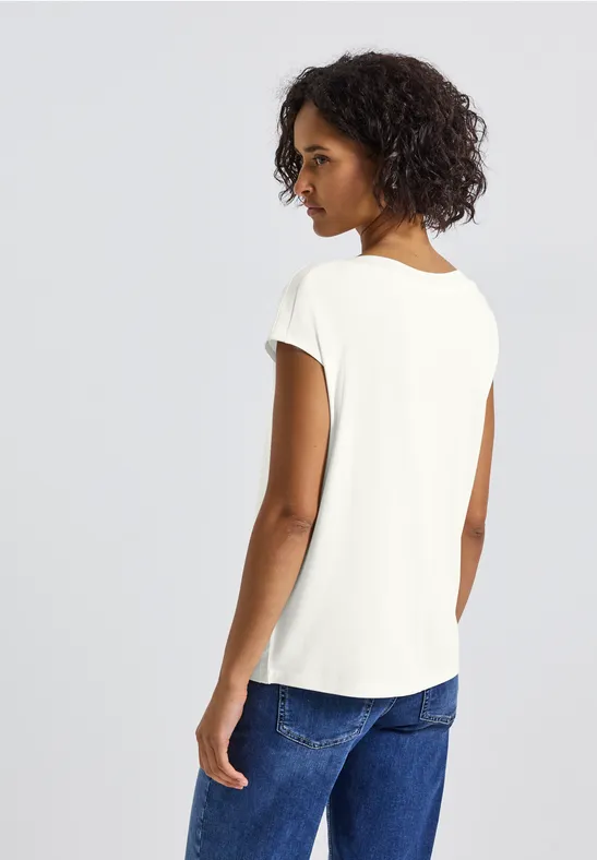 U-Boot Shirt mit Rippdetail off white