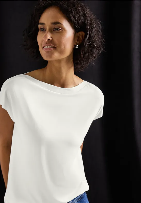 U-Boot Shirt mit Rippdetail off white