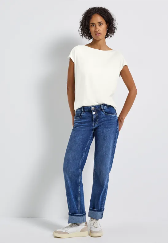 U-Boot Shirt mit Rippdetail off white