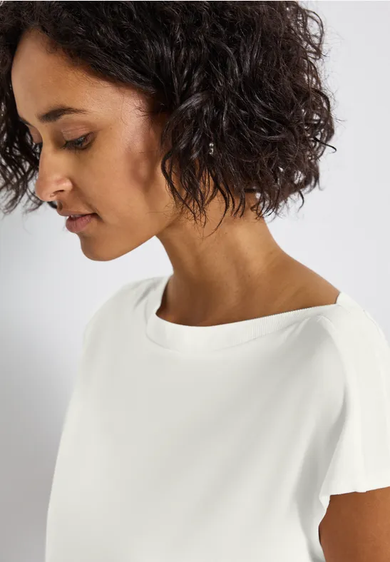 U-Boot Shirt mit Rippdetail off white
