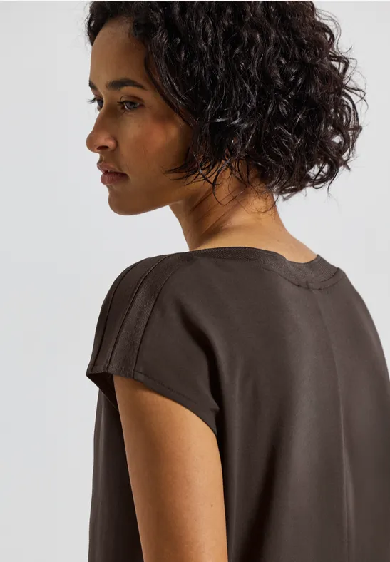 T-shirt U-Boot avec détail côtelé deep roast brown