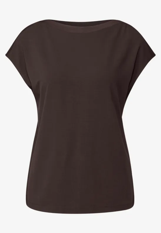 T-shirt U-Boot avec détail côtelé deep roast brown