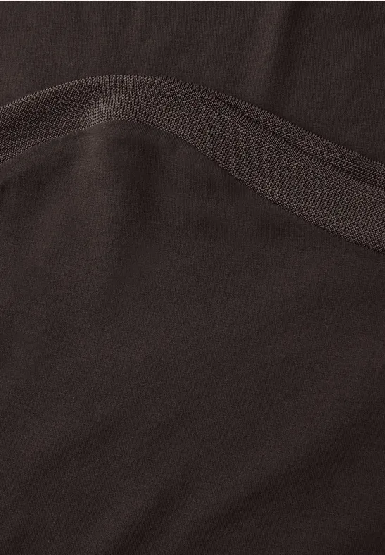 T-shirt U-Boot avec détail côtelé deep roast brown