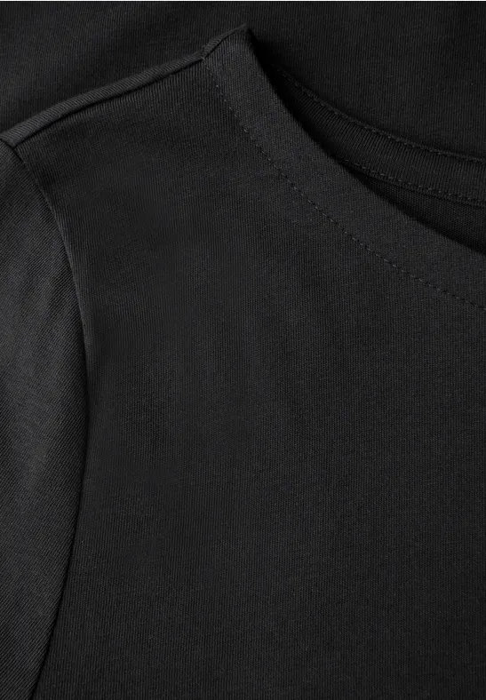 Shirt mit U-Boot-Ausschnitt Black