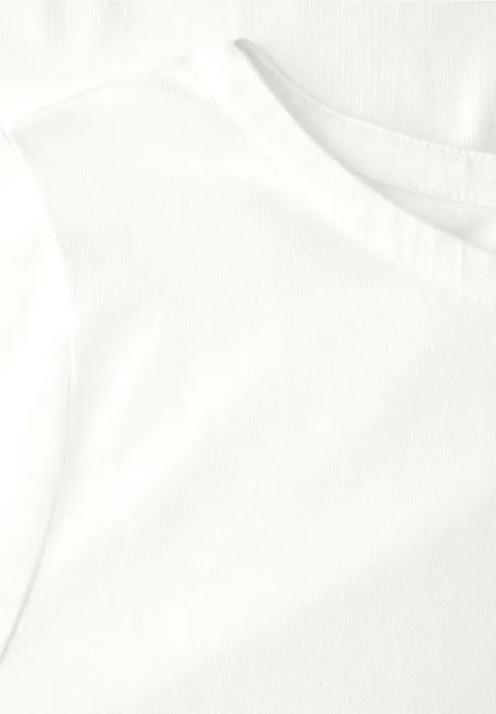 Shirt mit U-Boot-Ausschnitt off white
