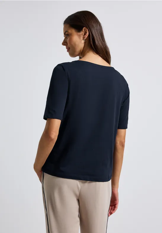 Shirt mit U-Boot-Ausschnitt deep blue