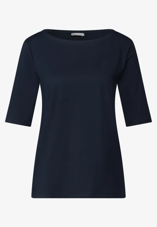 Shirt mit U-Boot-Ausschnitt deep blue