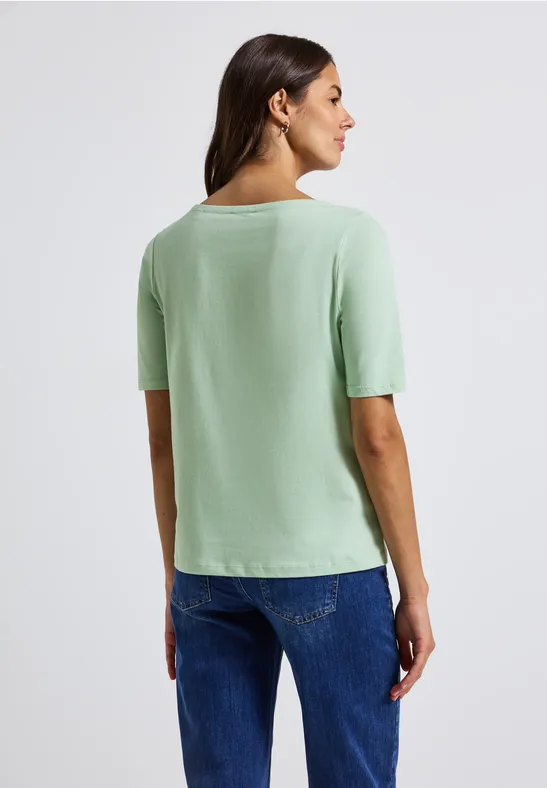 Shirt mit U-Boot-Ausschnitt serene green