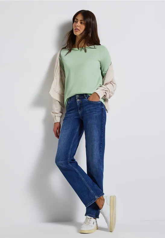 Shirt mit U-Boot-Ausschnitt serene green
