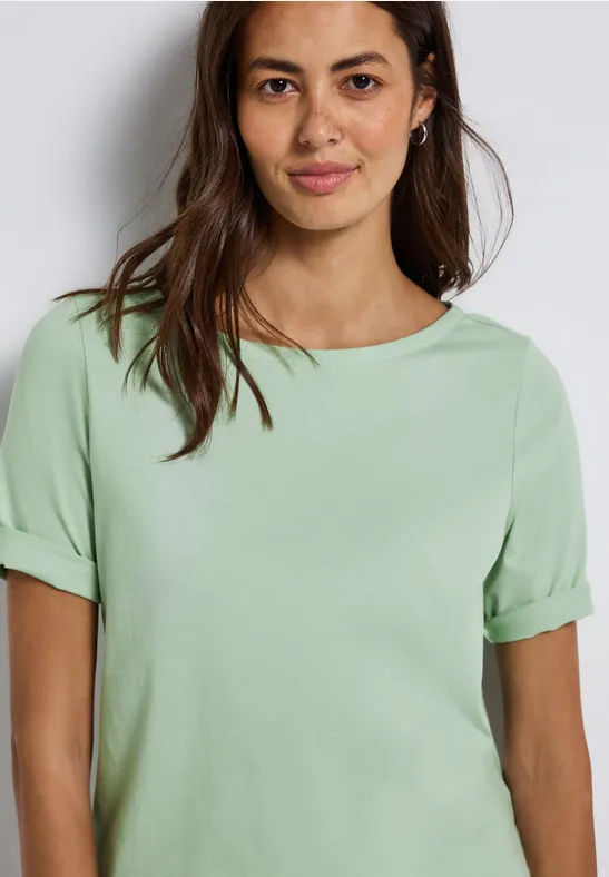 Shirt mit U-Boot-Ausschnitt serene green