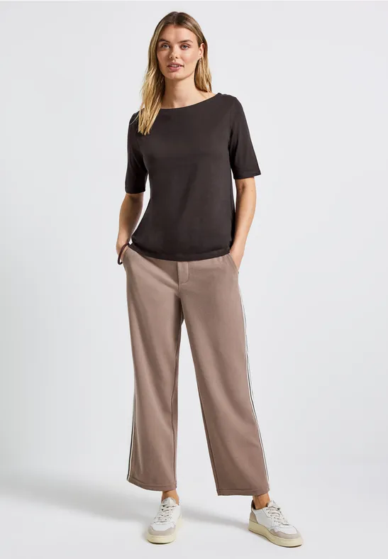 Shirt mit U-Boot-Ausschnitt deep roast brown