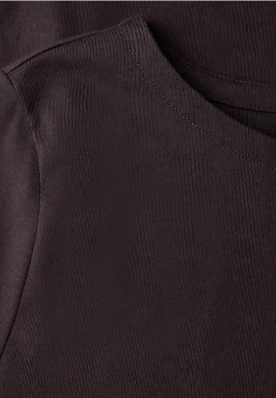 Shirt mit U-Boot-Ausschnitt deep roast brown