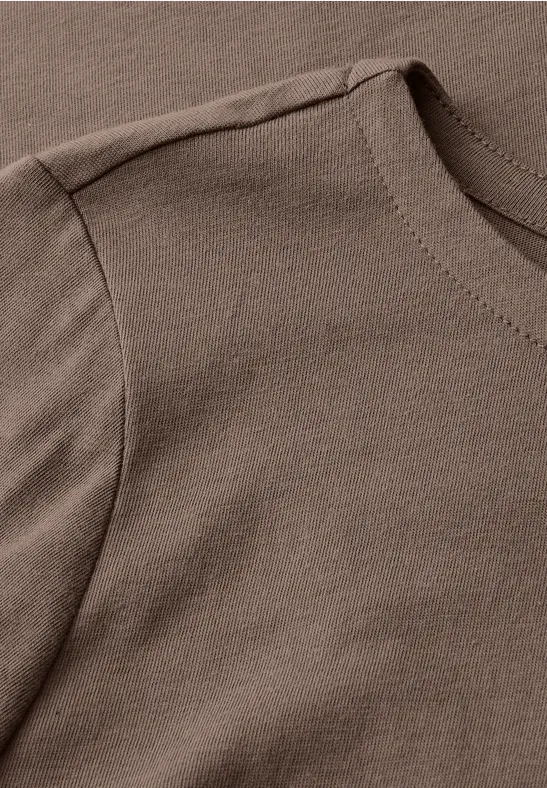 Shirt mit U-Boot-Ausschnitt silk brown