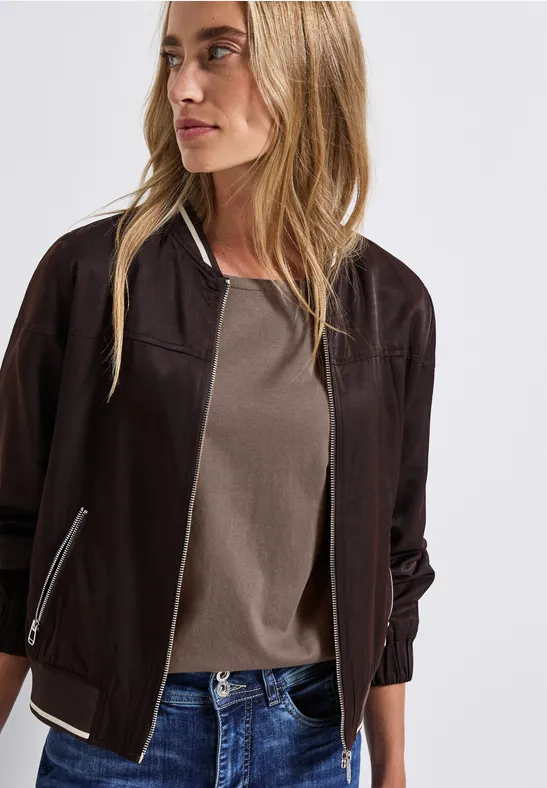 Shirt mit U-Boot-Ausschnitt silk brown