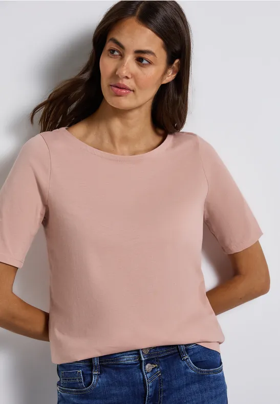 Shirt mit U-Boot-Ausschnitt faded rose
