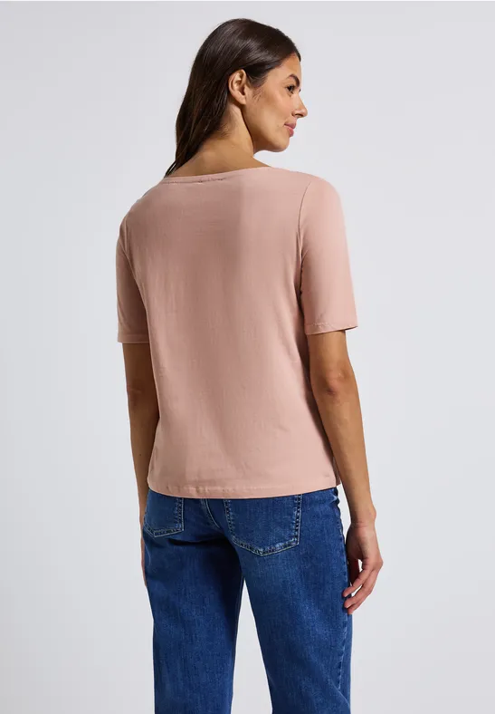 Shirt mit U-Boot-Ausschnitt faded rose