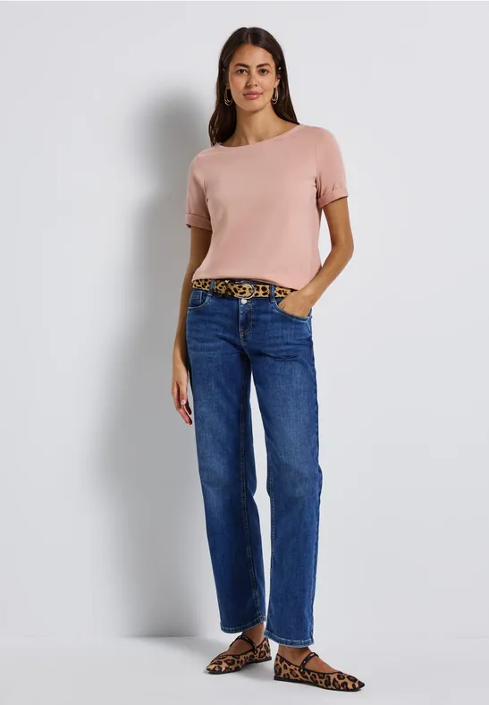 Shirt mit U-Boot-Ausschnitt faded rose