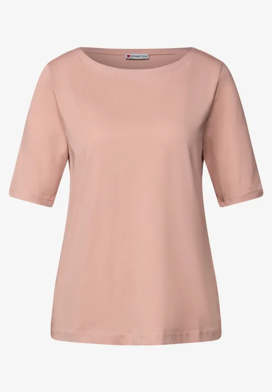 Shirt mit U-Boot-Ausschnitt faded rose