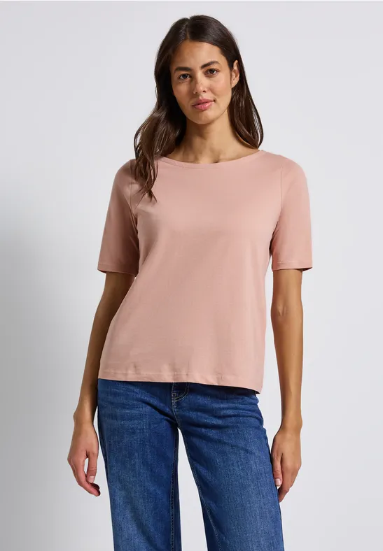 Shirt mit U-Boot-Ausschnitt faded rose