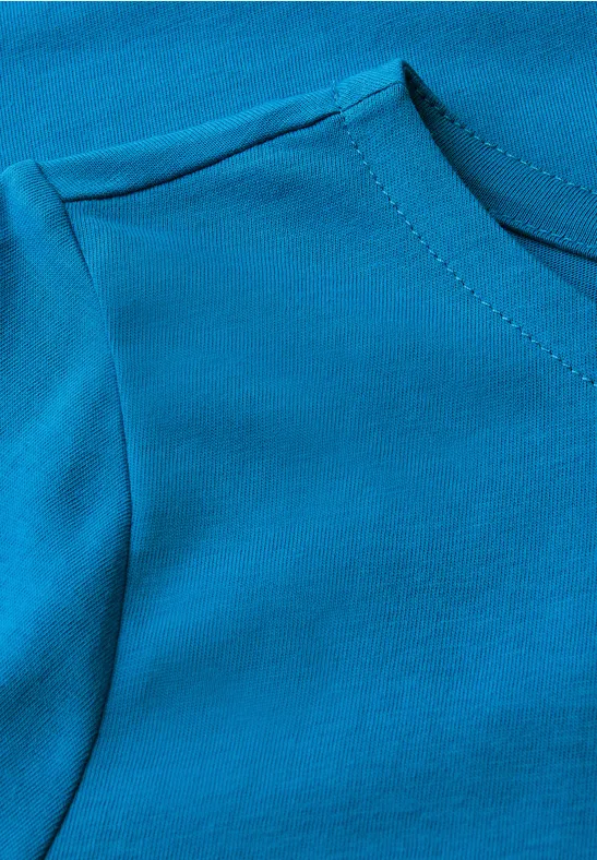 Shirt met boothals polaris blue