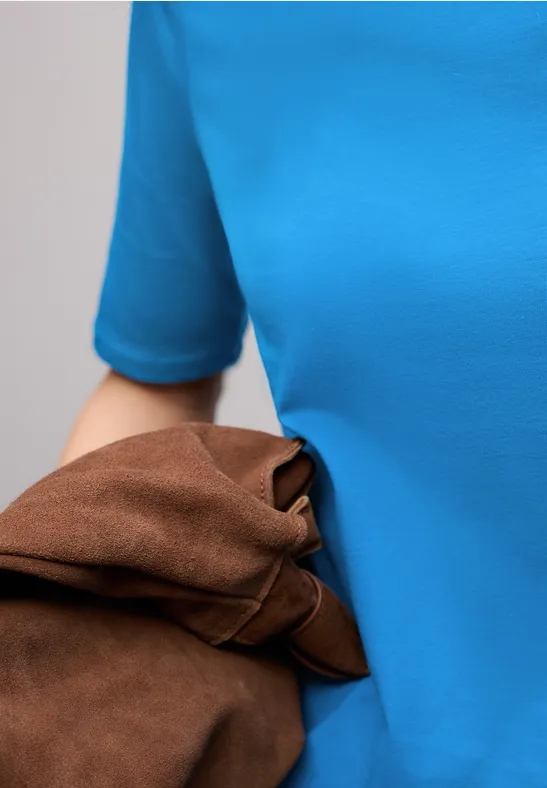 Koszulka z dekoltem w łódkę polaris blue