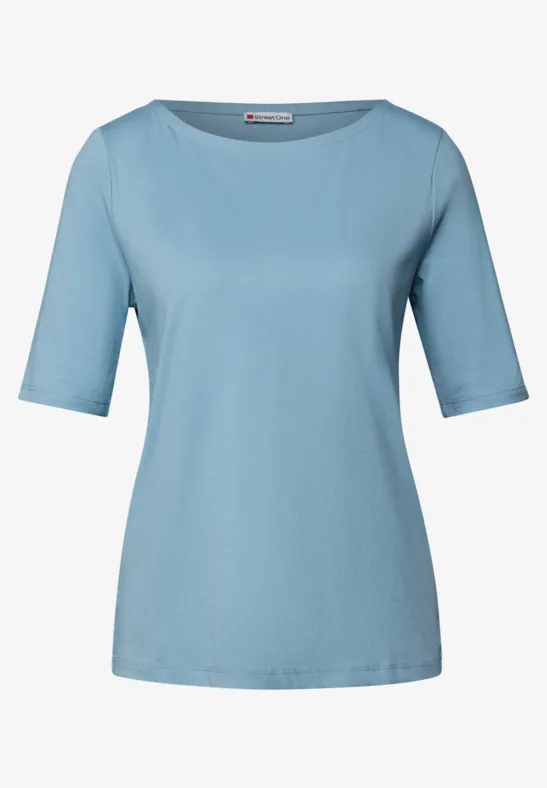 Shirt mit U-Boot-Ausschnitt glacier blue