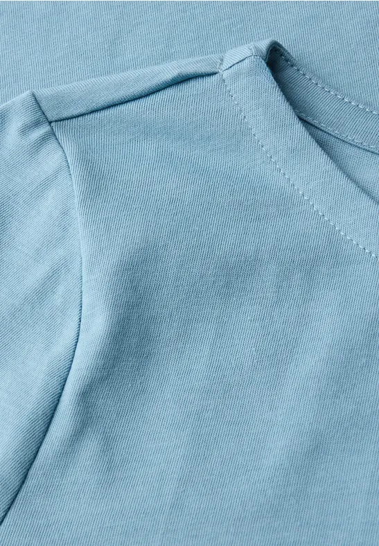 Shirt mit U-Boot-Ausschnitt glacier blue