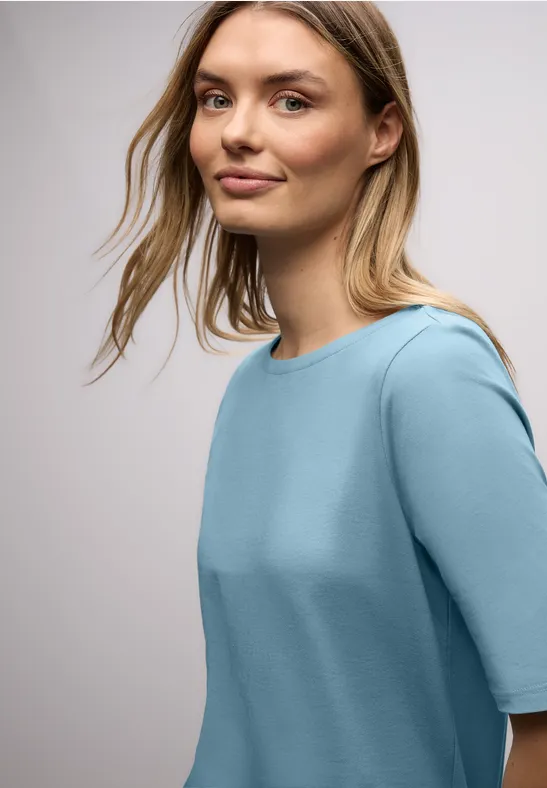 T-shirt avec encolure en U glacier blue