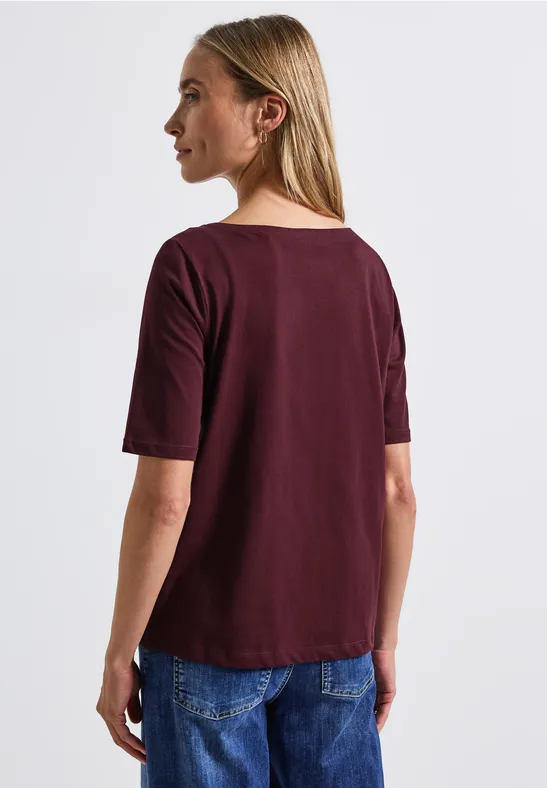 Shirt mit U-Boot-Ausschnitt wildberry red