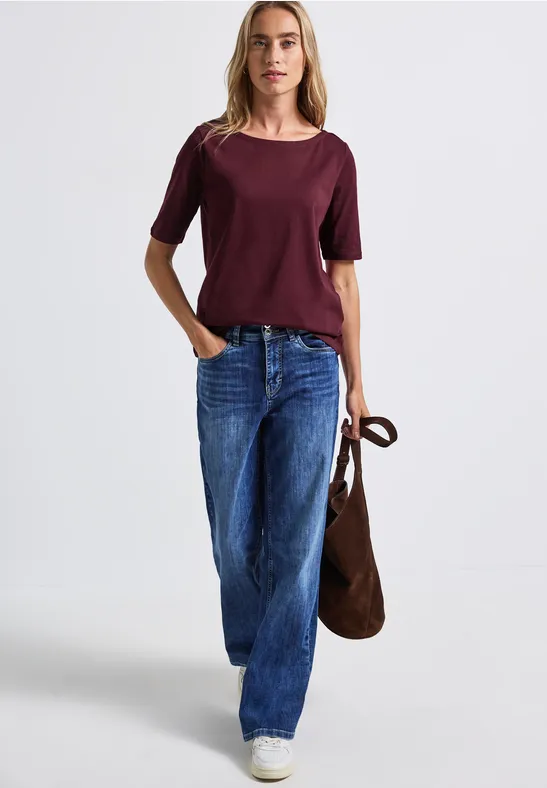 Shirt mit U-Boot-Ausschnitt wildberry red