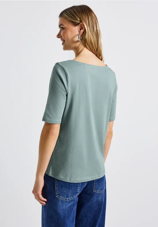 Shirt mit U-Boot-Ausschnitt arona blue