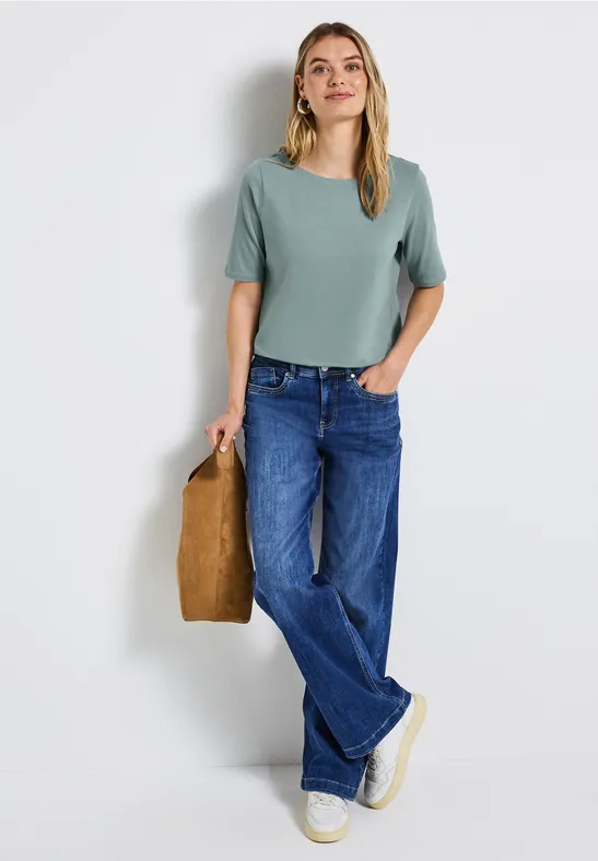 Shirt mit U-Boot-Ausschnitt arona blue