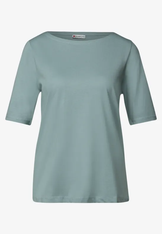 Shirt mit U-Boot-Ausschnitt arona blue