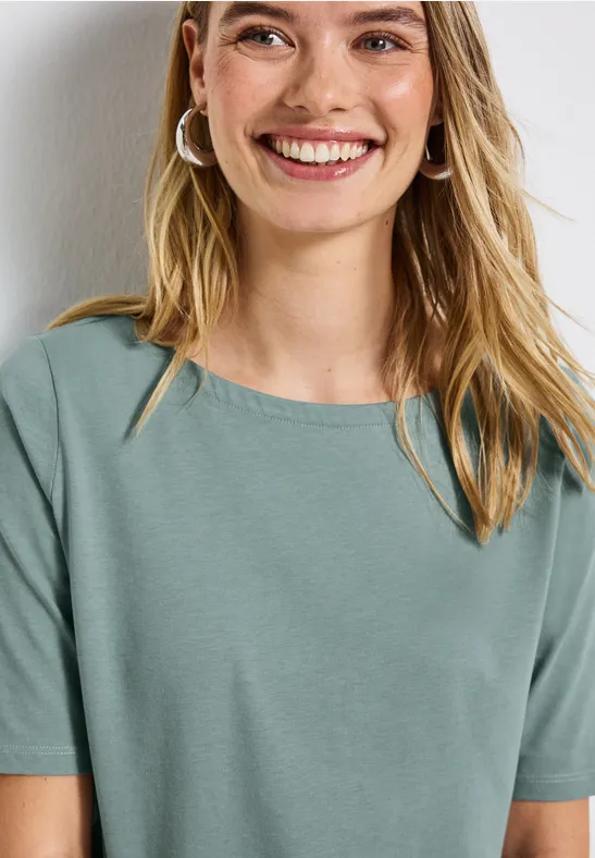 Shirt mit U-Boot-Ausschnitt arona blue